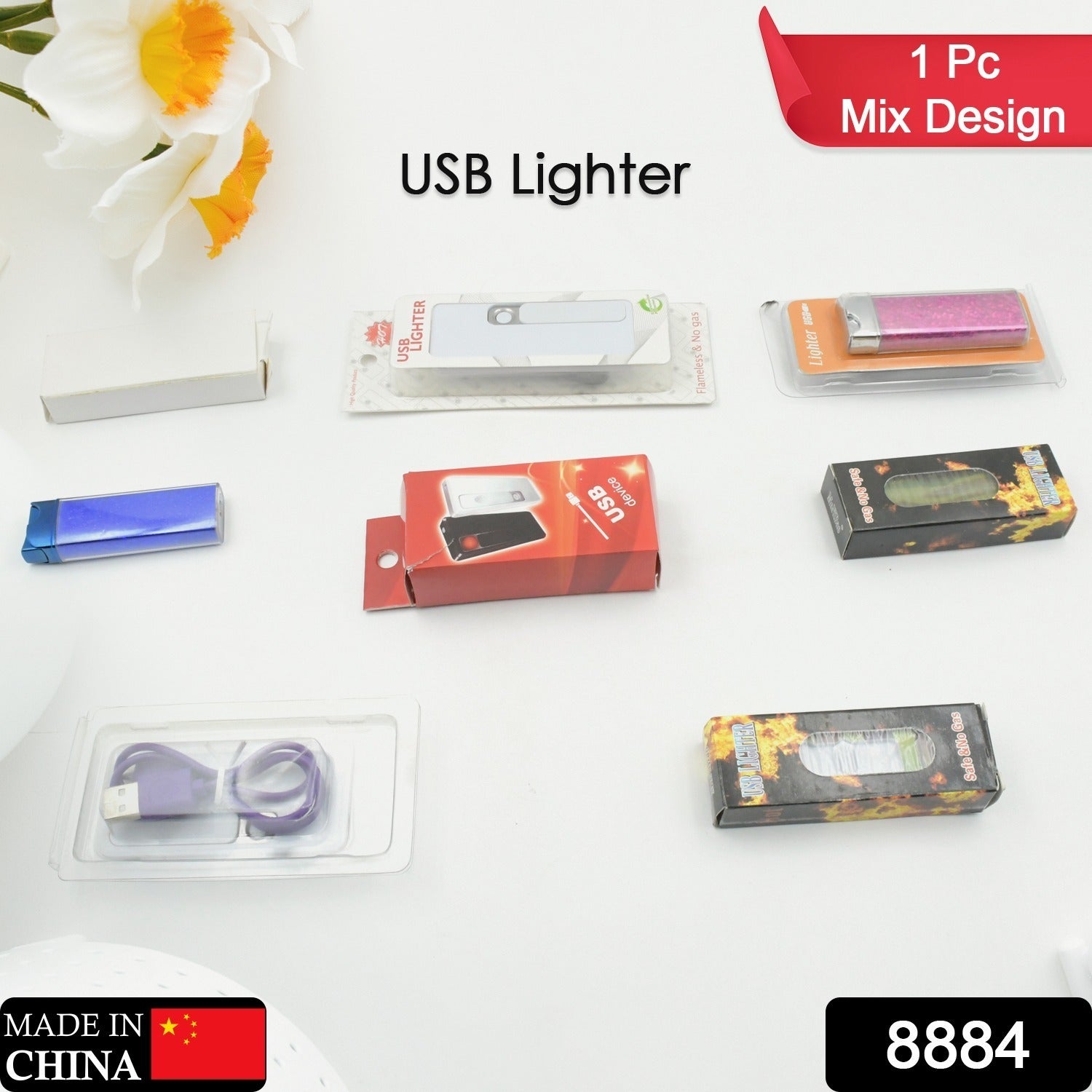 8884 Stylish Electric USB Lighter for Men & Women, Regular Cigarettes Portable USB Rechargeable Flameless, Coil Slim Cigarette Lighter with Charging Cable, Windproof E lighter, Lighter for Smoking (1 Pc Mix Deisign & Color ) 8884 Stylish Electric USB Lighter for Men & Women, Regular Cigarettes Portable USB Rechargeable Flameless, Coil Slim Cigarette Lighter with Charging Cable, Windproof E lighter, Lighter for Smoking (1 Pc Mix Deisign & Color )